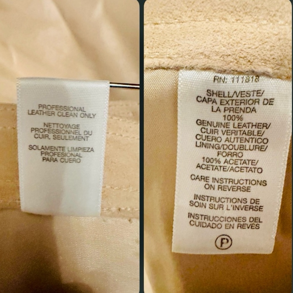 MICHAEL KORS Leather Skirt Knee Length in Cream | Size: 10 - Picture 12 of 16